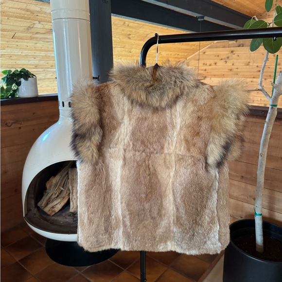Vintage Neiman Marcus Rabbit and Fox Fur Satin Lined Vest - Picture 2 of 10